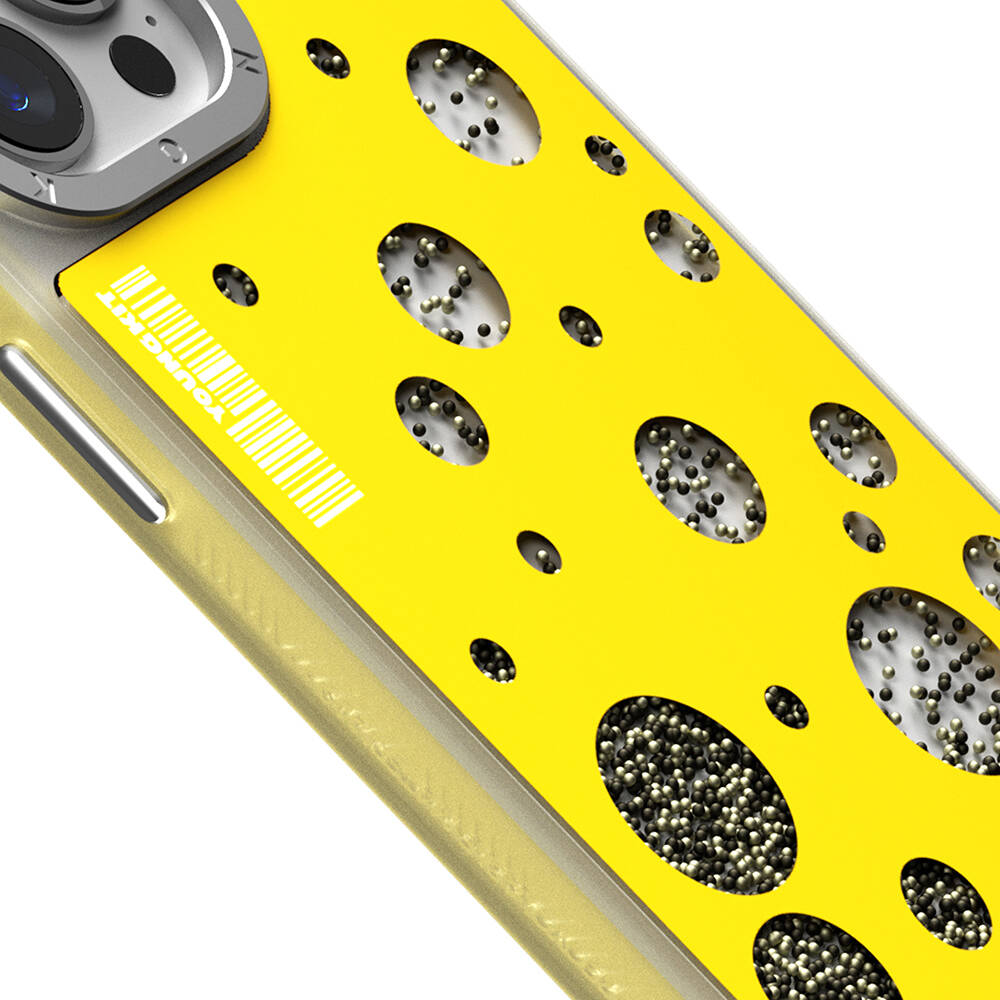 Apple iPhone 14 Pro Kılıf M-safe Şarj Özellikli Youngkit Quicksand Beads Serisi Kapak - Görsel 9