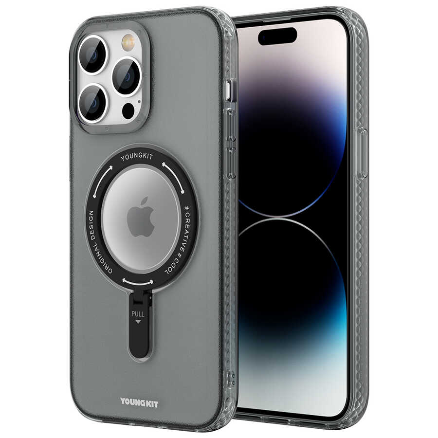 Apple iPhone 14 Pro Kılıf M-safe Şarj Özellikli Youngkit Rock Serisi Kapak
