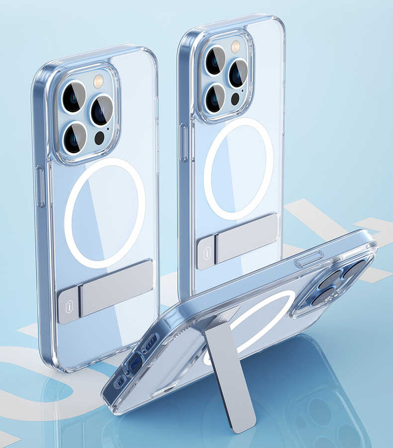 Apple iPhone 14 Pro Kılıf Standlı M-safe Wireless Şarj Özellikli Wiwu Aurora Serisi Kapak - Görsel 4