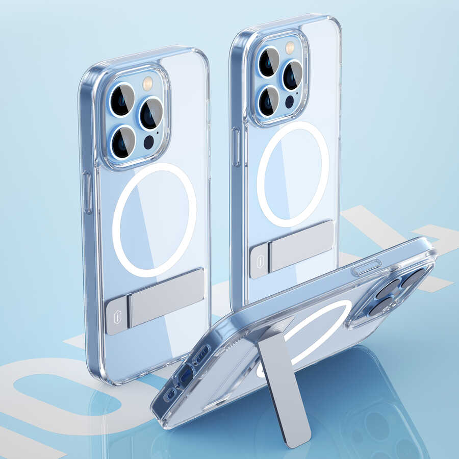 Apple iPhone 14 Pro Kılıf Standlı M-safe Wireless Şarj Özellikli Wiwu Aurora Serisi Kapak - Görsel 16