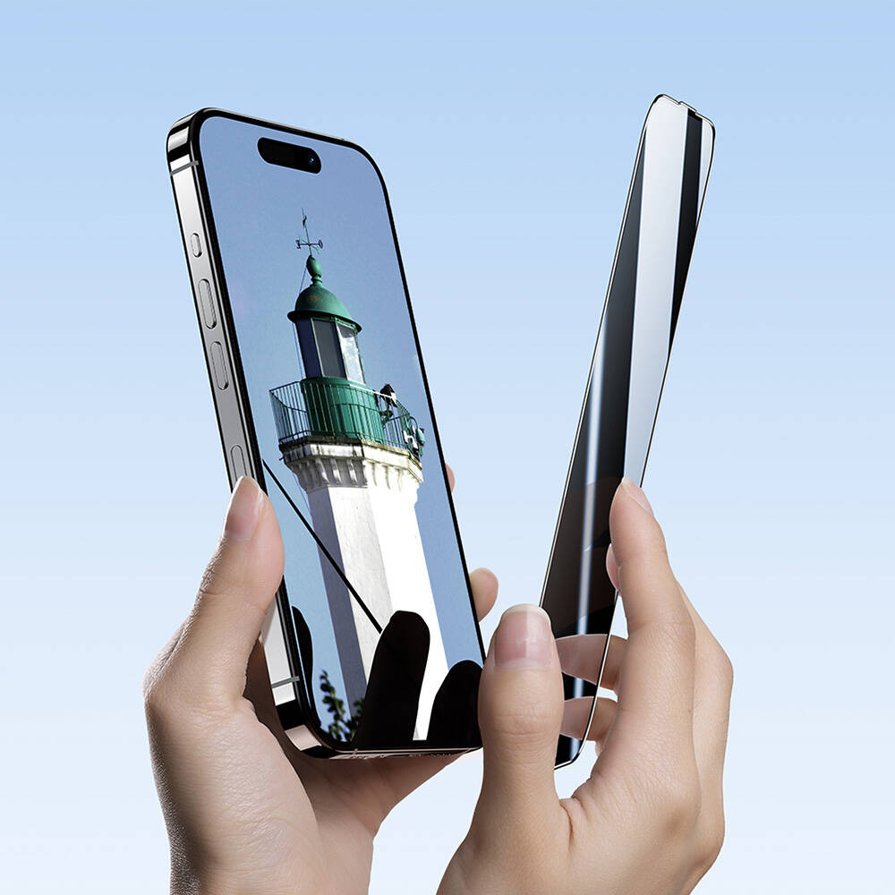 Apple iPhone 14 Pro Max Benks Ultra Shield 0.4mm Privacy Ekran Koruyucu + Kolay Uygulama Aparatlı - Görsel 8