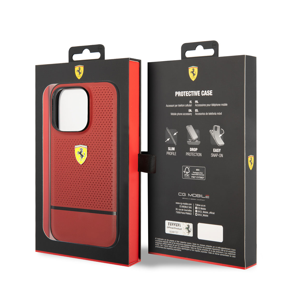 Apple iPhone 14 Pro Max Kılıf Ferrari Orjinal Lisanslı Deri Delikli Ve Çizgili Dizayn Kapak - Görsel 3