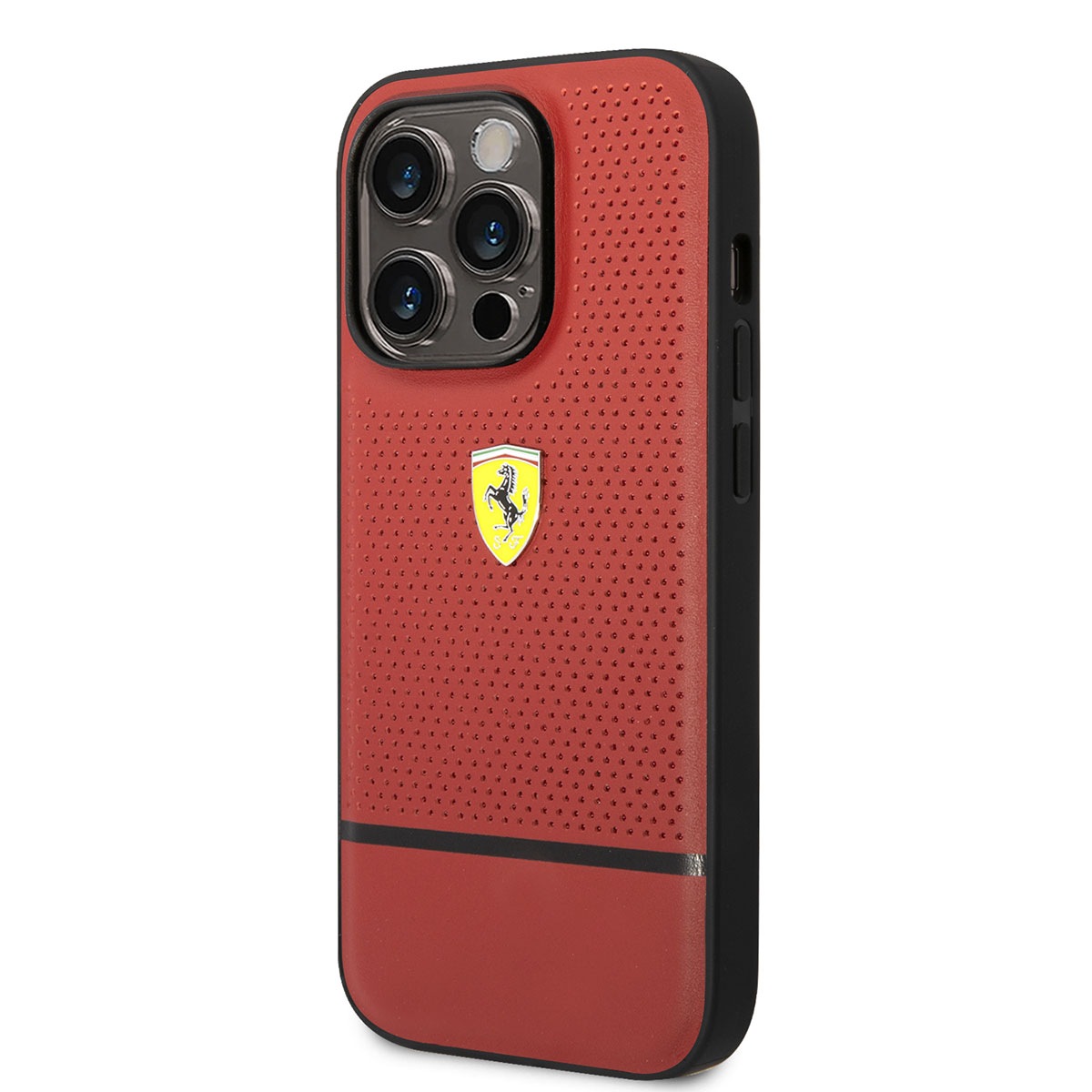 Apple iPhone 14 Pro Max Kılıf Ferrari Orjinal Lisanslı Deri Delikli Ve Çizgili Dizayn Kapak - Görsel 4