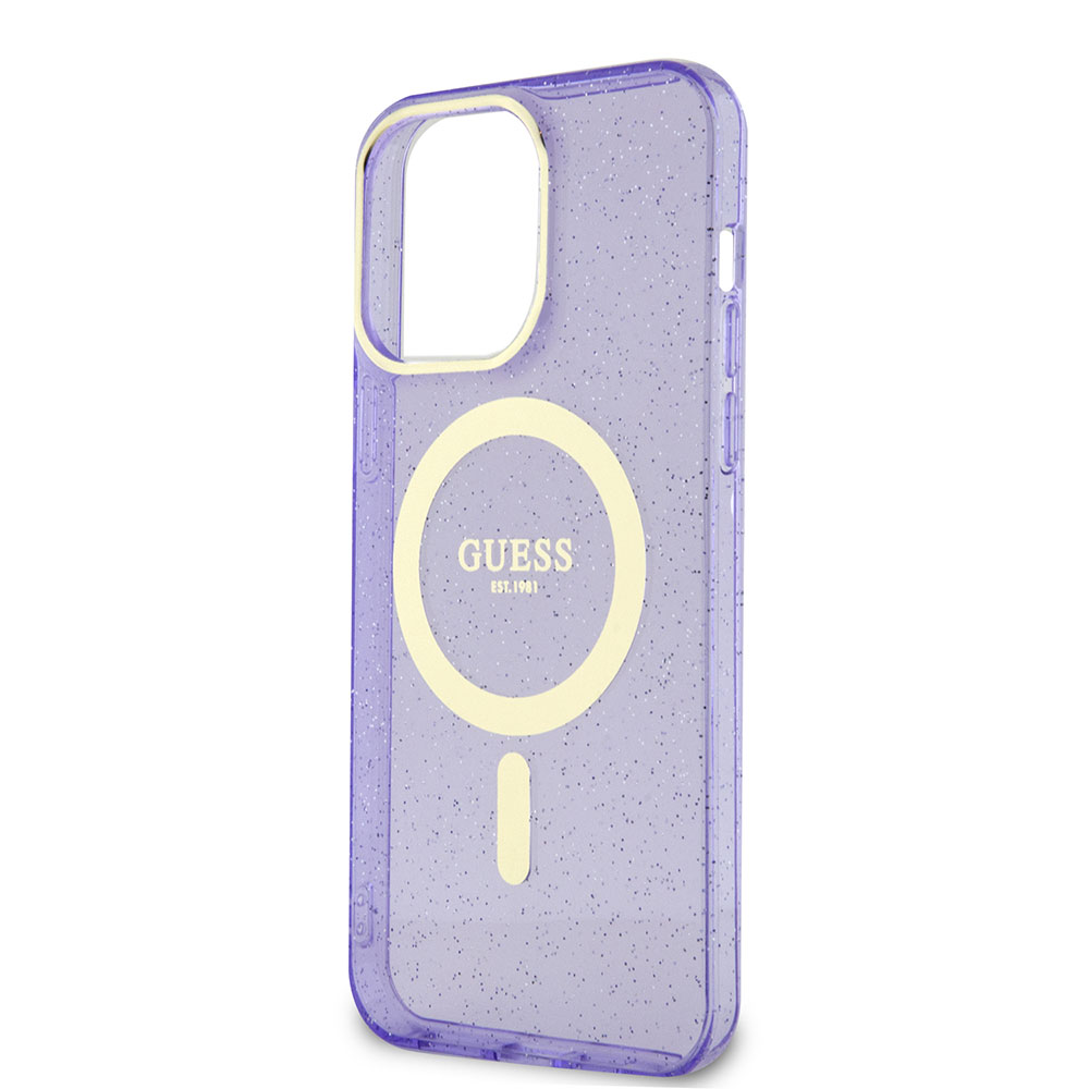 Apple iPhone 14 Pro Max Kılıf GUESS M-safe Şarj Özellikli Glitter Kapak