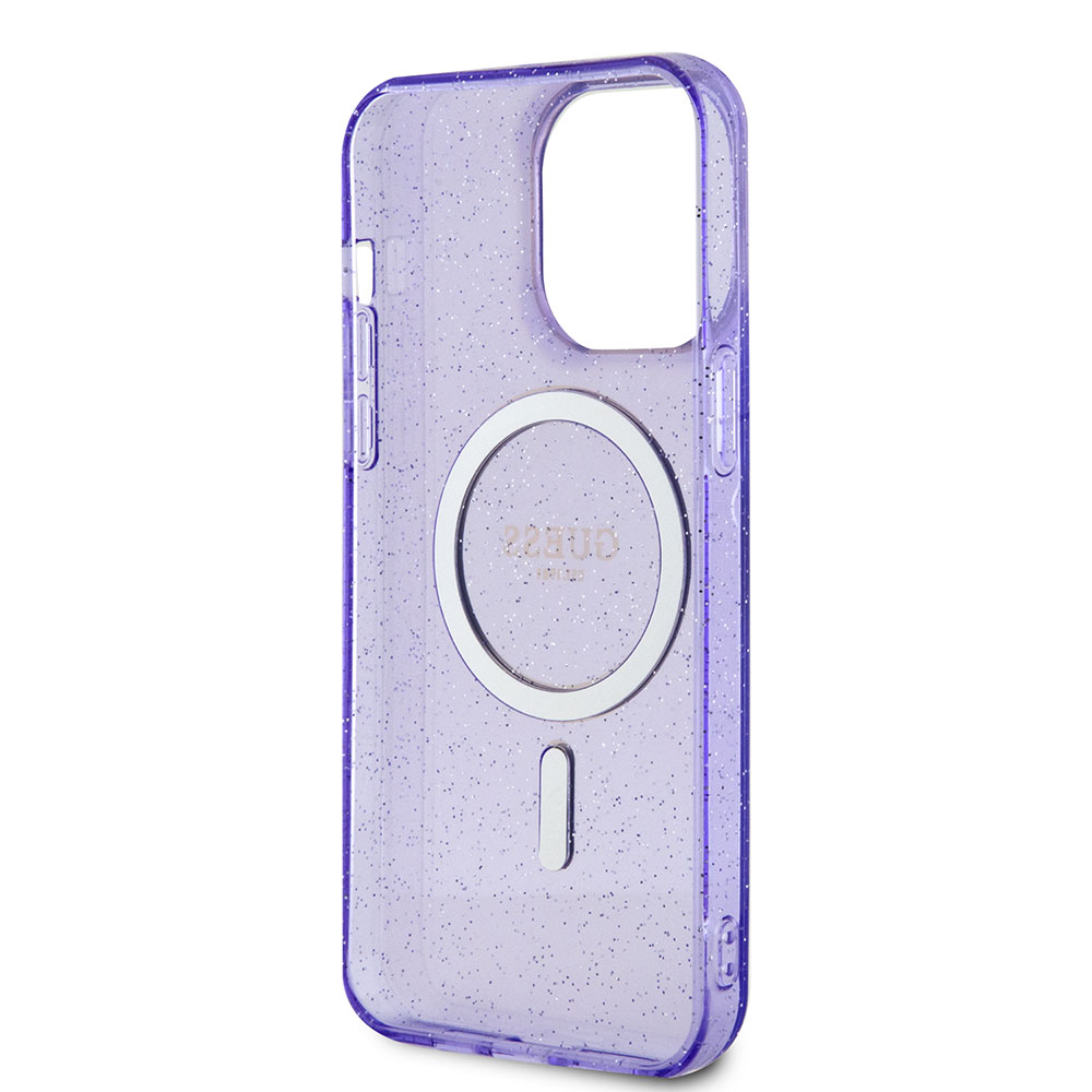 Apple iPhone 14 Pro Max Kılıf GUESS M-safe Şarj Özellikli Glitter Kapak