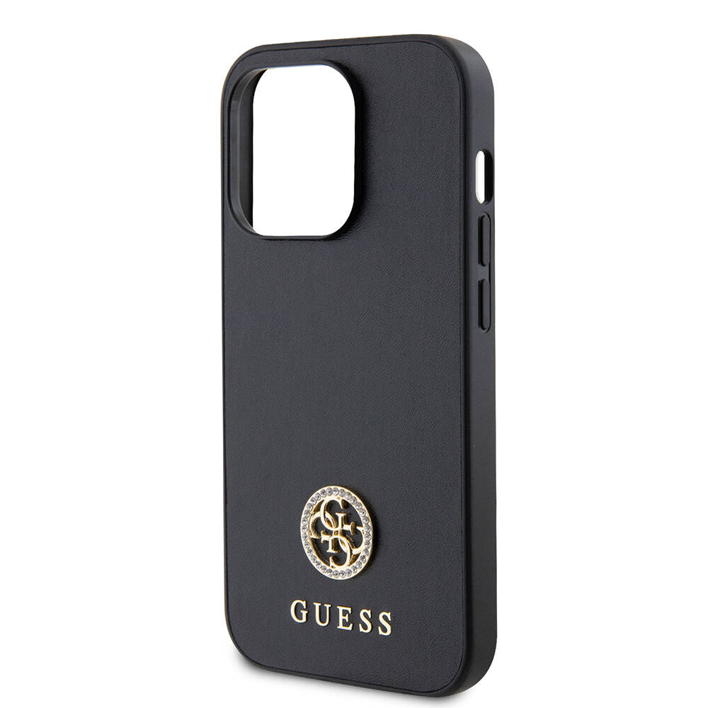 Apple iPhone 14 Pro Max Kılıf Guess Orjinal Lisanslı Deri 4G Metal Logo Strass Kapak - Görsel 7