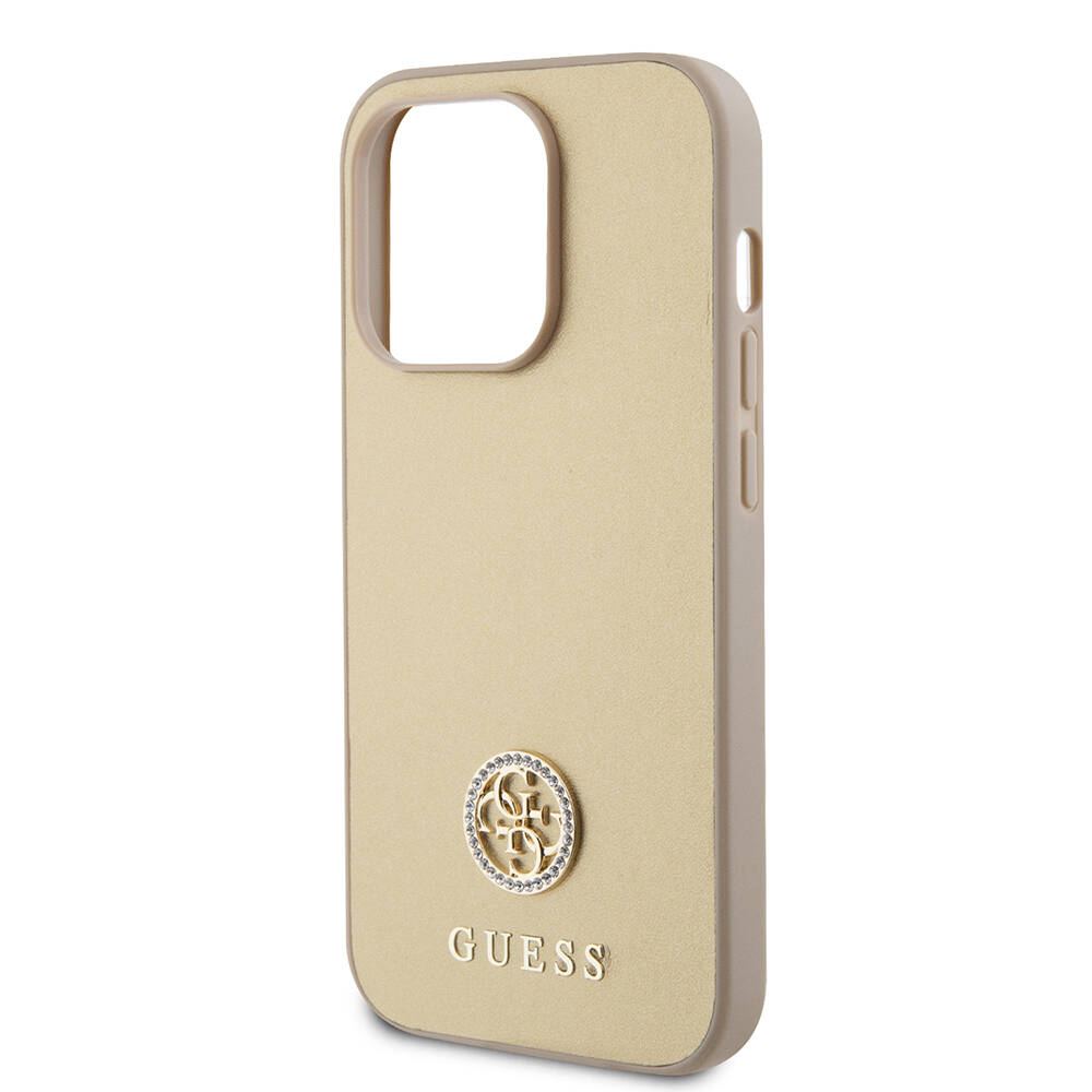 Apple iPhone 14 Pro Max Kılıf Guess Orjinal Lisanslı Deri 4G Metal Logo Strass Kapak - Görsel 12
