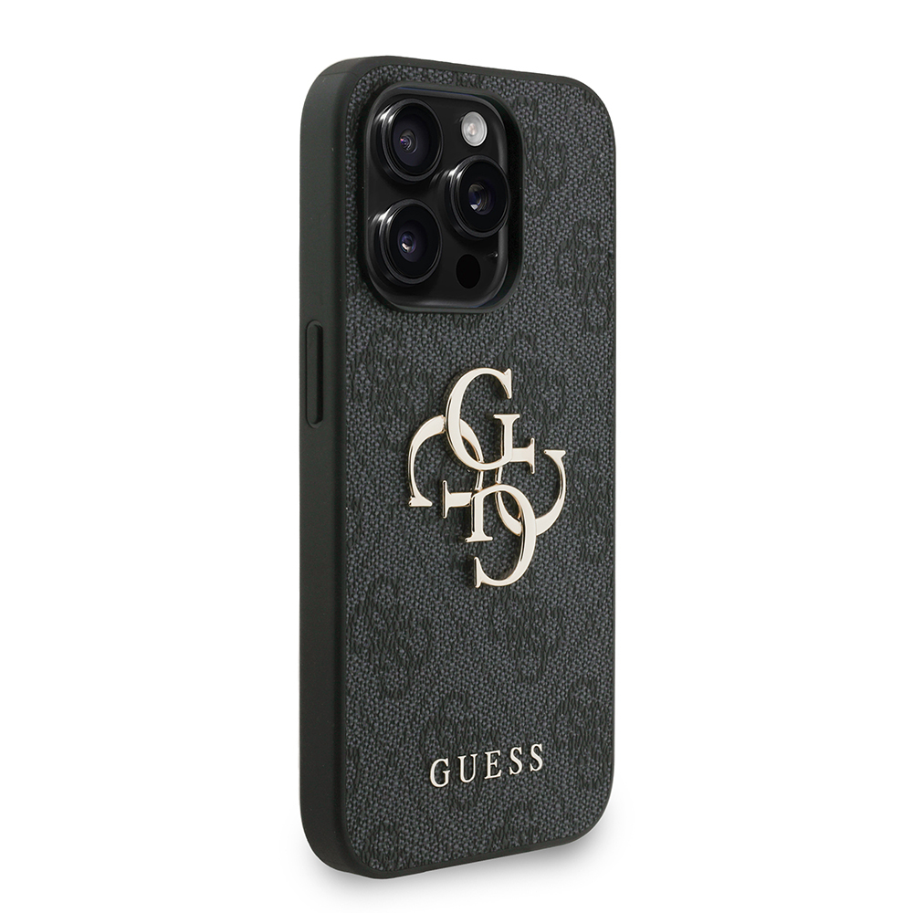 Apple iPhone 14 Pro Max Kılıf Guess Orjinal Lisanslı PU Deri Bilek Askı İpli Metal Büyük 4G ve Yazı Logolu Kapak - Görsel 11