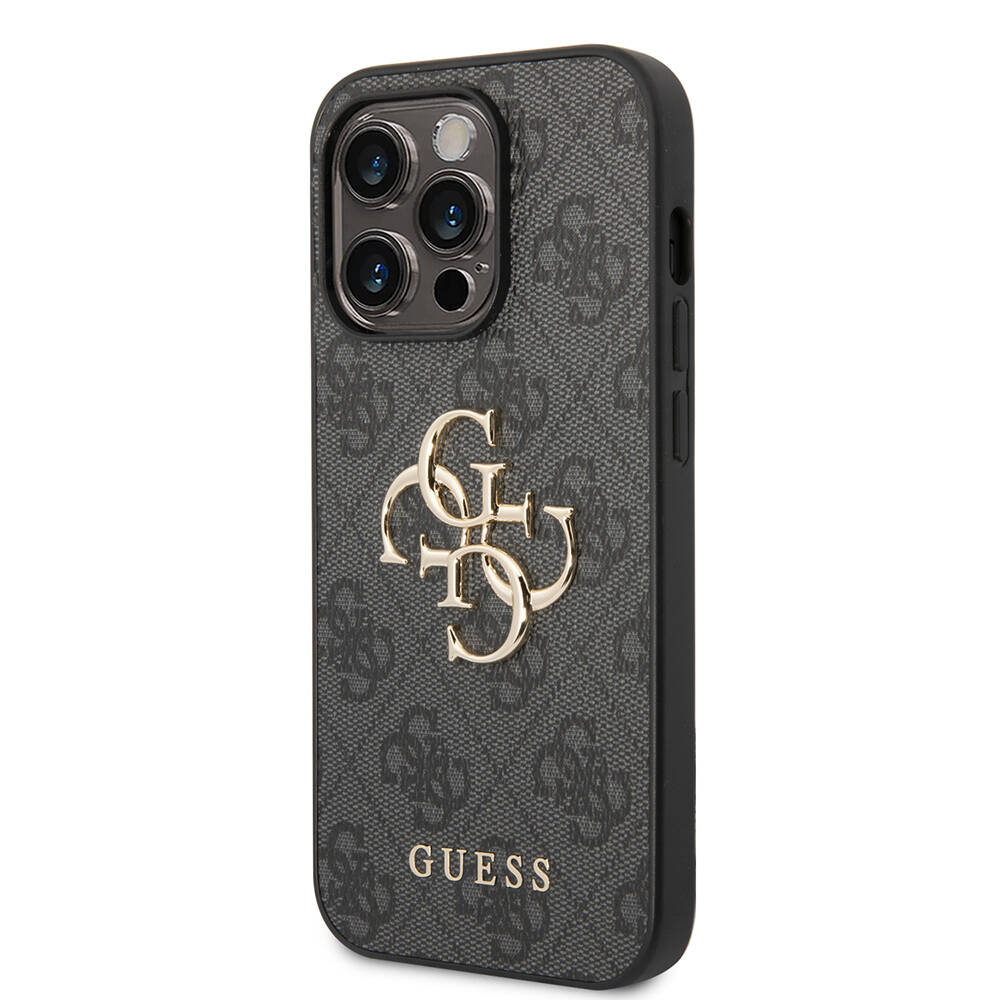 Apple iPhone 14 Pro Max Kılıf GUESS PU Deri Büyük Metal Logo Dizaynlı Kapak