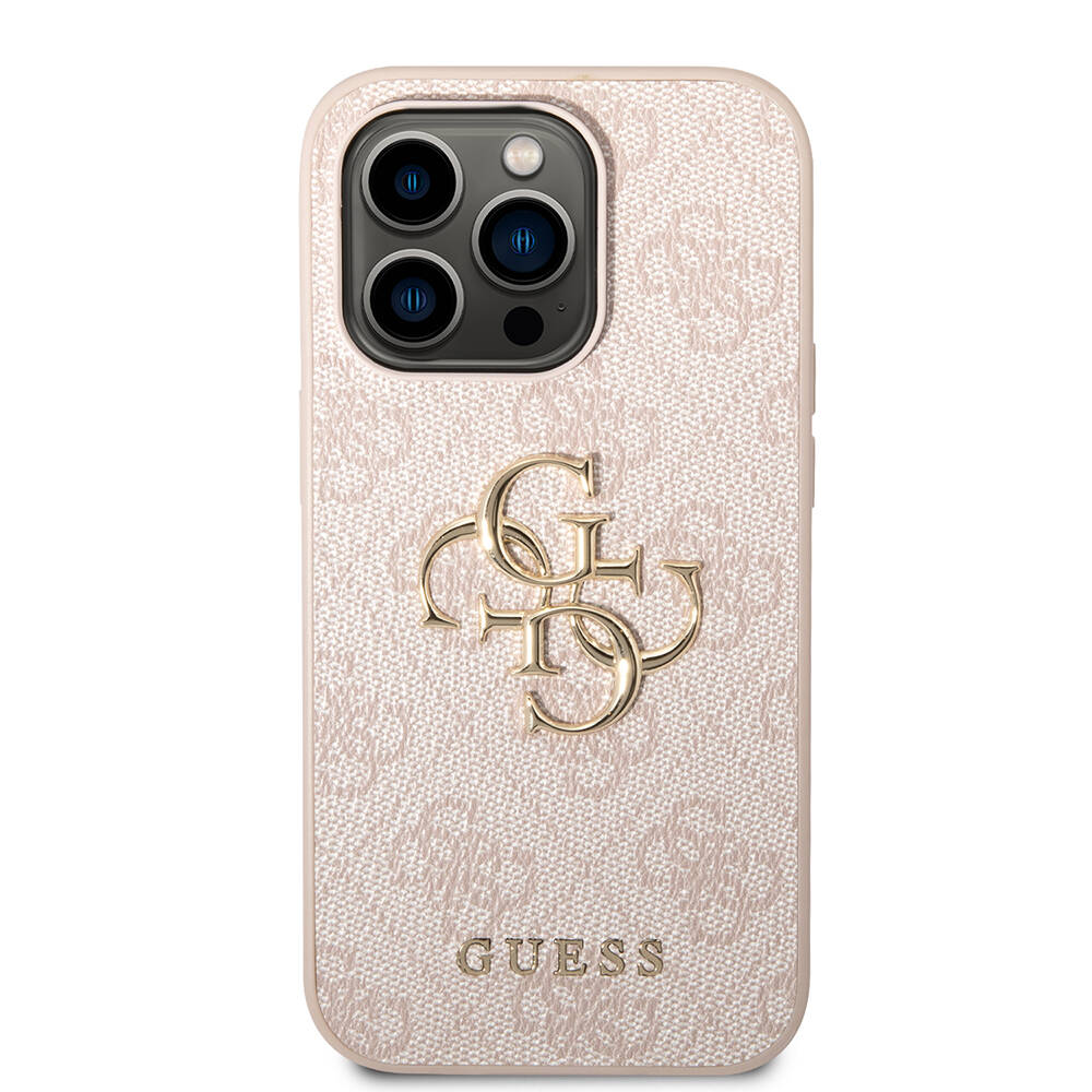 Apple iPhone 14 Pro Max Kılıf GUESS PU Deri Büyük Metal Logo Dizaynlı Kapak