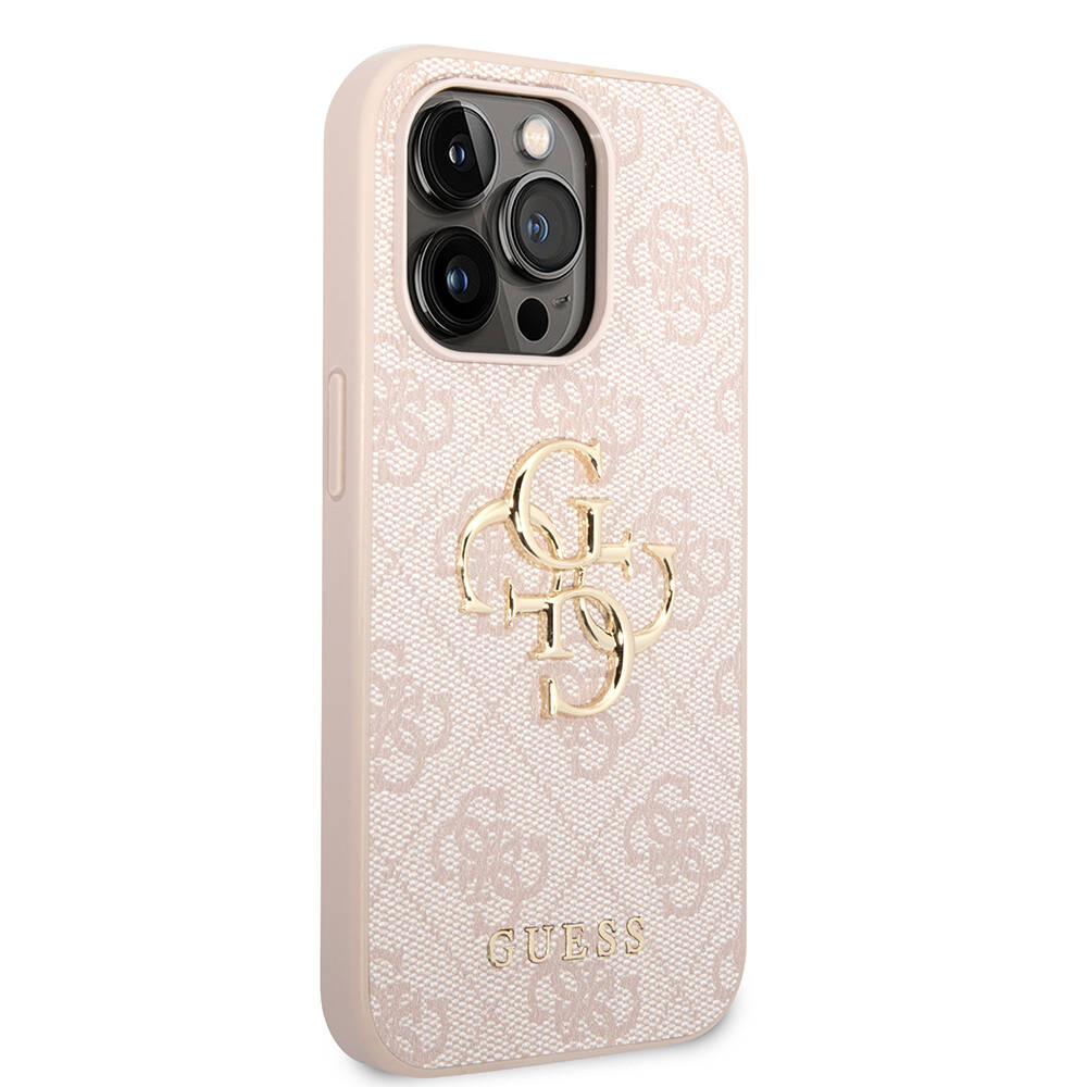 Apple iPhone 14 Pro Max Kılıf GUESS PU Deri Büyük Metal Logo Dizaynlı Kapak