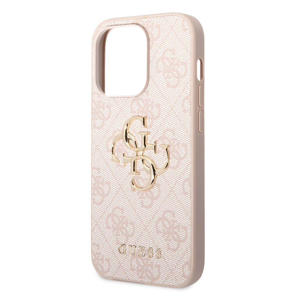 Apple iPhone 14 Pro Max Kılıf GUESS PU Deri Büyük Metal Logo Dizaynlı Kapak