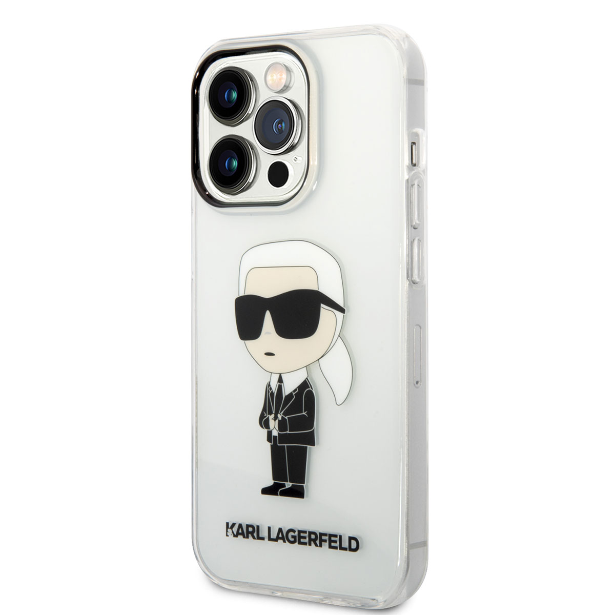 Apple iPhone 14 Pro Max Kılıf Karl Lagerfeld Transparan İkonik Karl Dizayn Kapak
