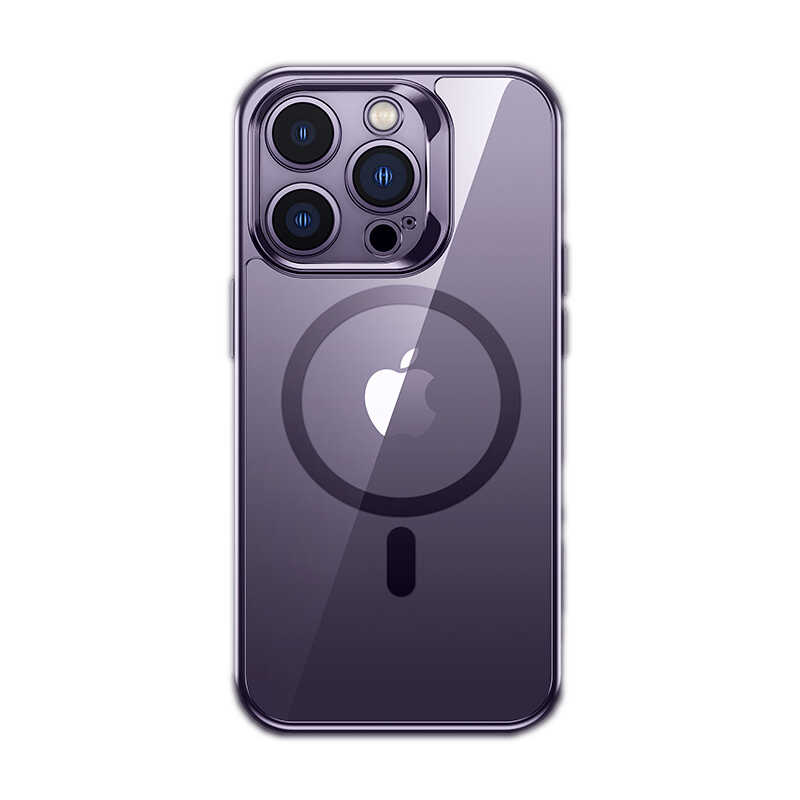 Apple iPhone 14 Pro Max Kılıf M-safe Şarj Özellikli Premium Cam Arka Yüzey Benks Electroplated Kapak