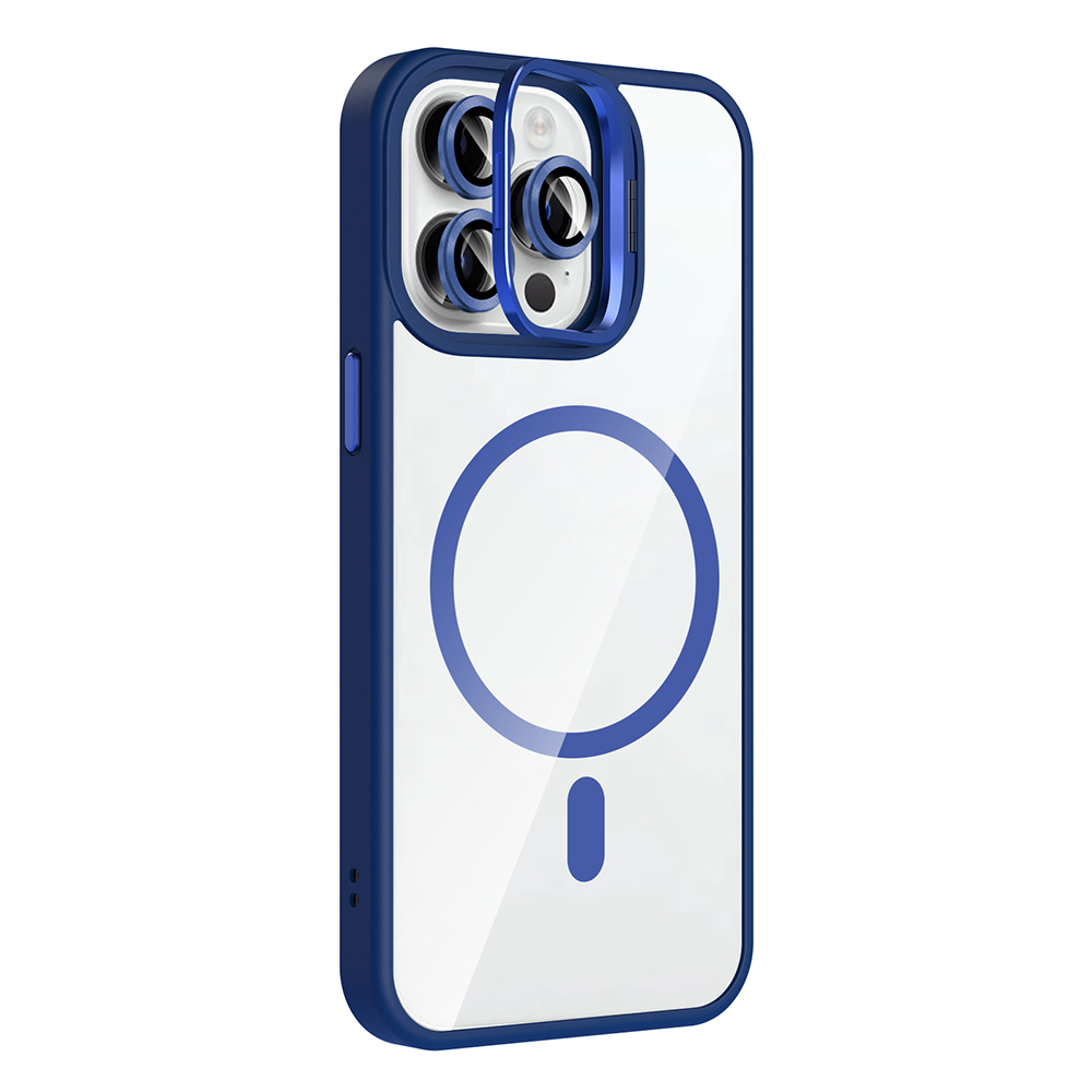 Apple iPhone 14 Pro Max Kılıf Standlı ve Kamera Lens Hediyeli M-Safe Şarj Özellikli Zore Etro Kapak