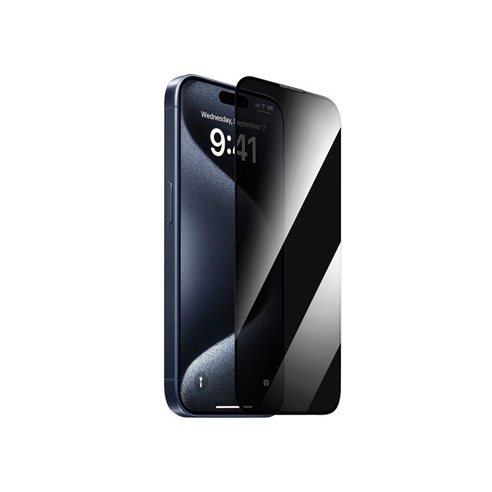 Apple iPhone 14 Pro Max Wiwu GT-011 Anti-Bakteriyel Özellikli Polimer Oleofobik Kaplama Temperli Privacy Cam Ekran Koruyucu