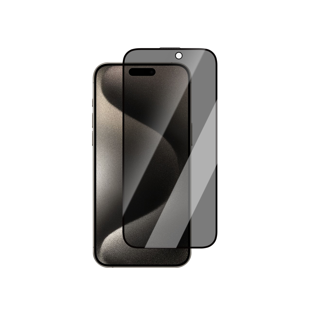 Apple iPhone 15 CaseWorld 0.25mm Privacy 3D Temperli Cam Ekran Koruyucu + Uygulama Aparatlı