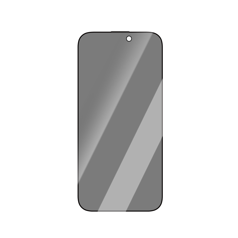 Apple iPhone 15 CaseWorld Crystal Shadow Serisi Safir Coating 0.15mm 3D Privacy Temperli Cam Ekran Koruyucu