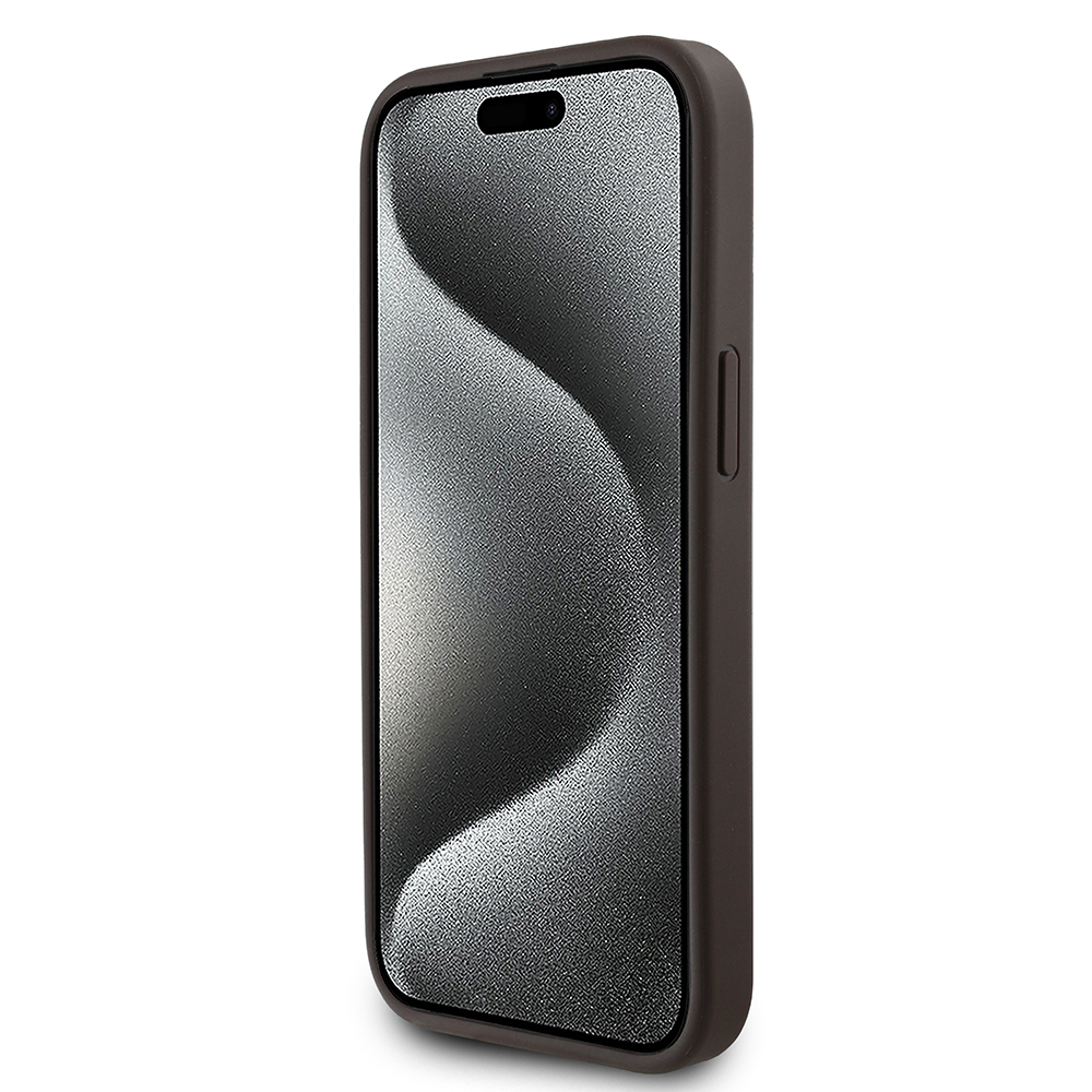 Apple iPhone 15 Kılıf Guess Orjinal Lisanslı M-safe Şarj Özellikli 4G Desen Yazı Logolu Kapak