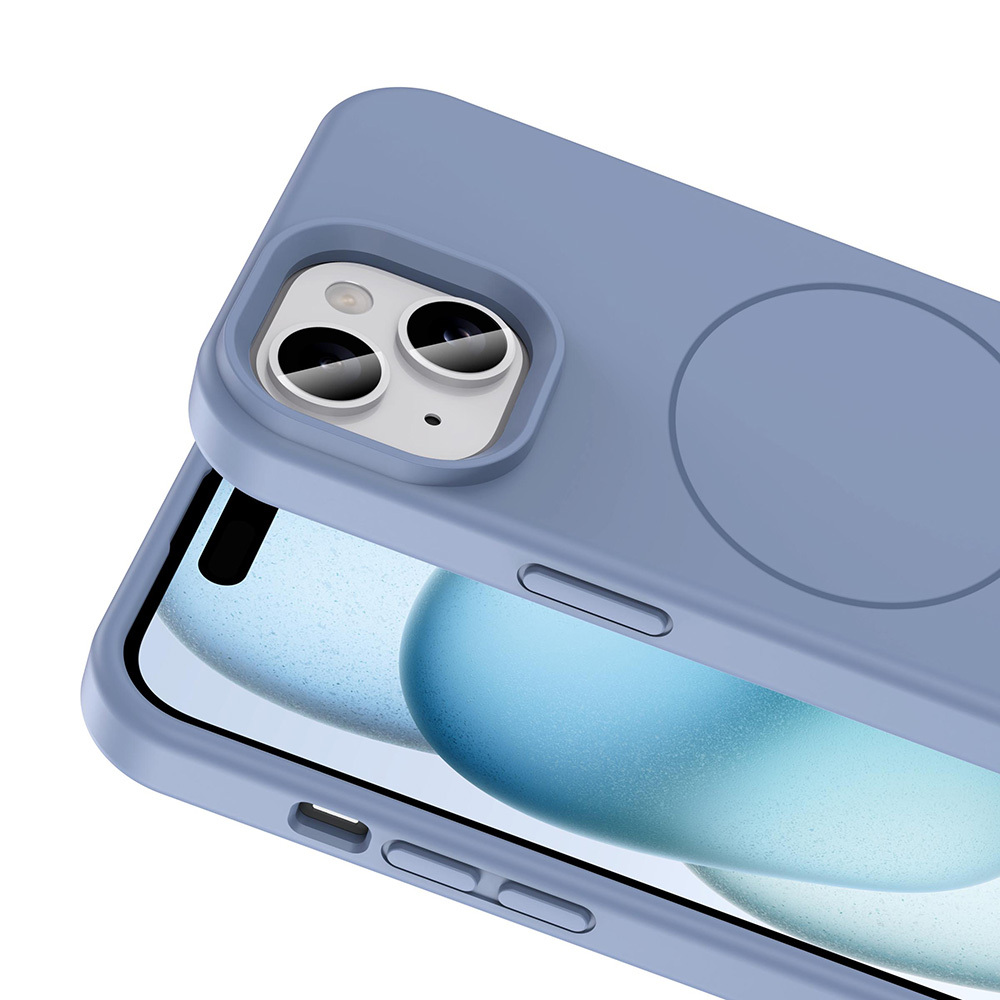Apple iPhone 15 Kılıf M-safe Şarj Özellikli Sıvı Teknolojili Silinebilir Sert Zore Kivi Kapak
