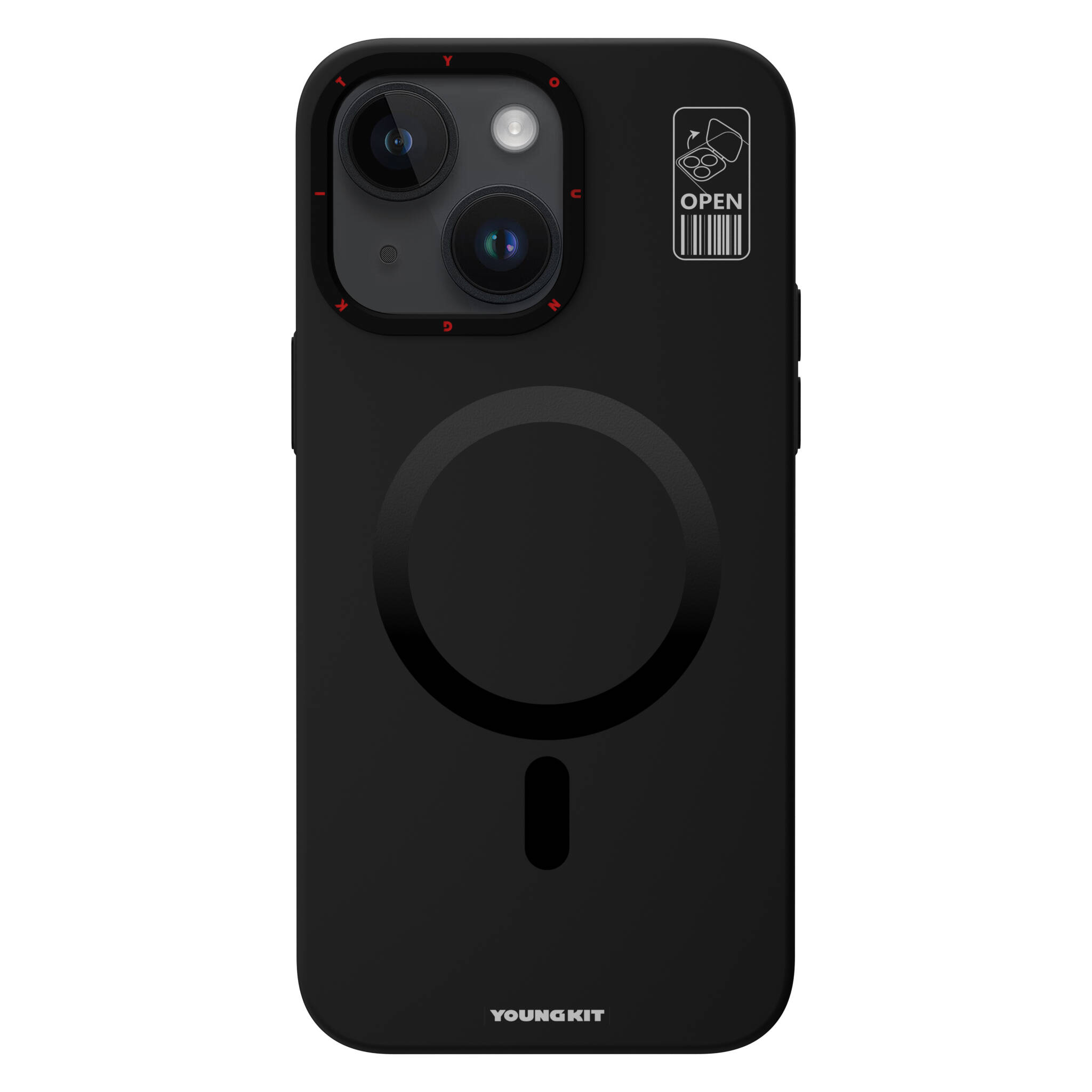 Apple iPhone 15 Kılıf M-safe Şarj Özellikli Standlı YoungKit Hermit Bracket Serisi Kapak