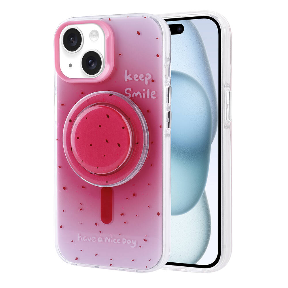 Apple iPhone 15 Kılıf M-safe Şarj Özellikli Tak-Çıkar Pop Soketli Zore Tiktok Kapak