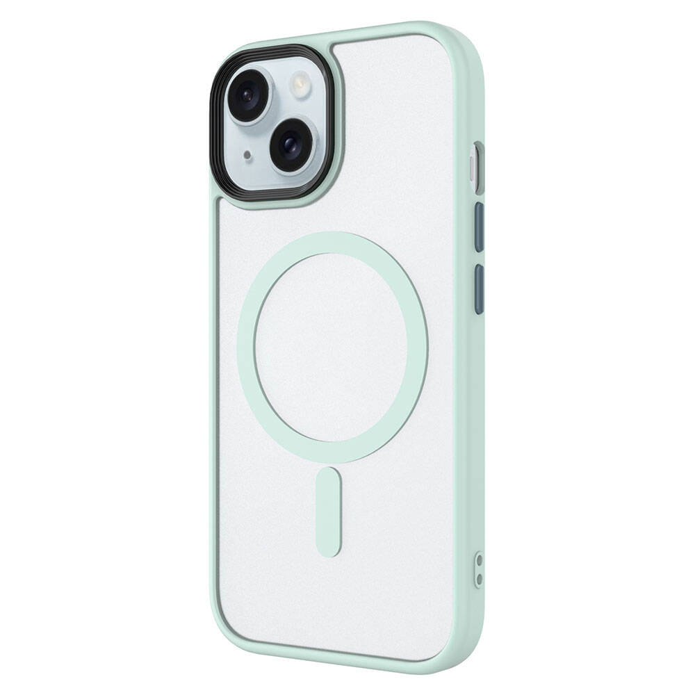 Apple iPhone 15 Kılıf Mat Arka Yüzey Wireless Şarj Özellikli Zore Flet M-safe Kapak - Görsel 3