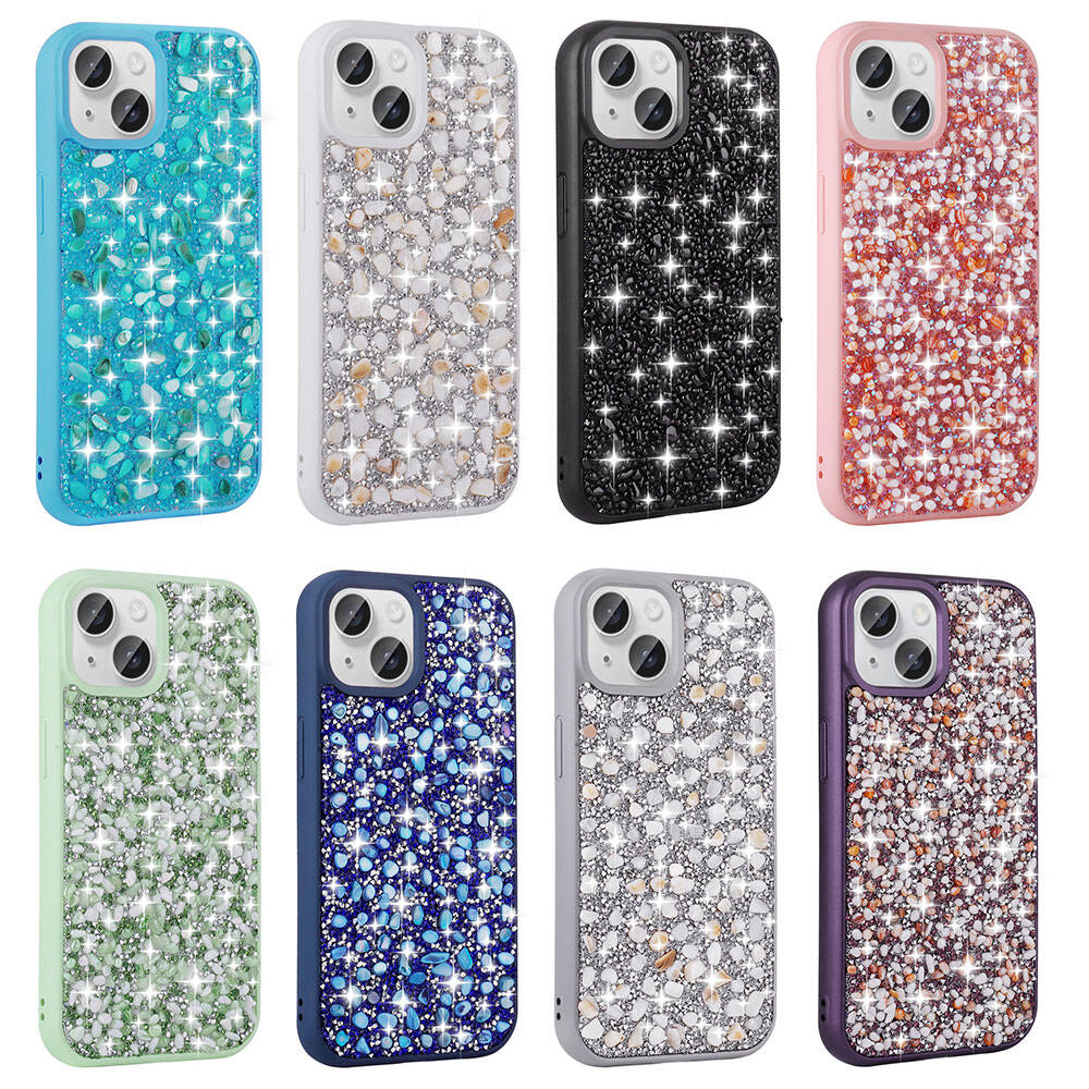 Apple iPhone 15 Kılıf Parlak Taşlı Tasarım Zore Linea Diamond Kapak - Görsel 4