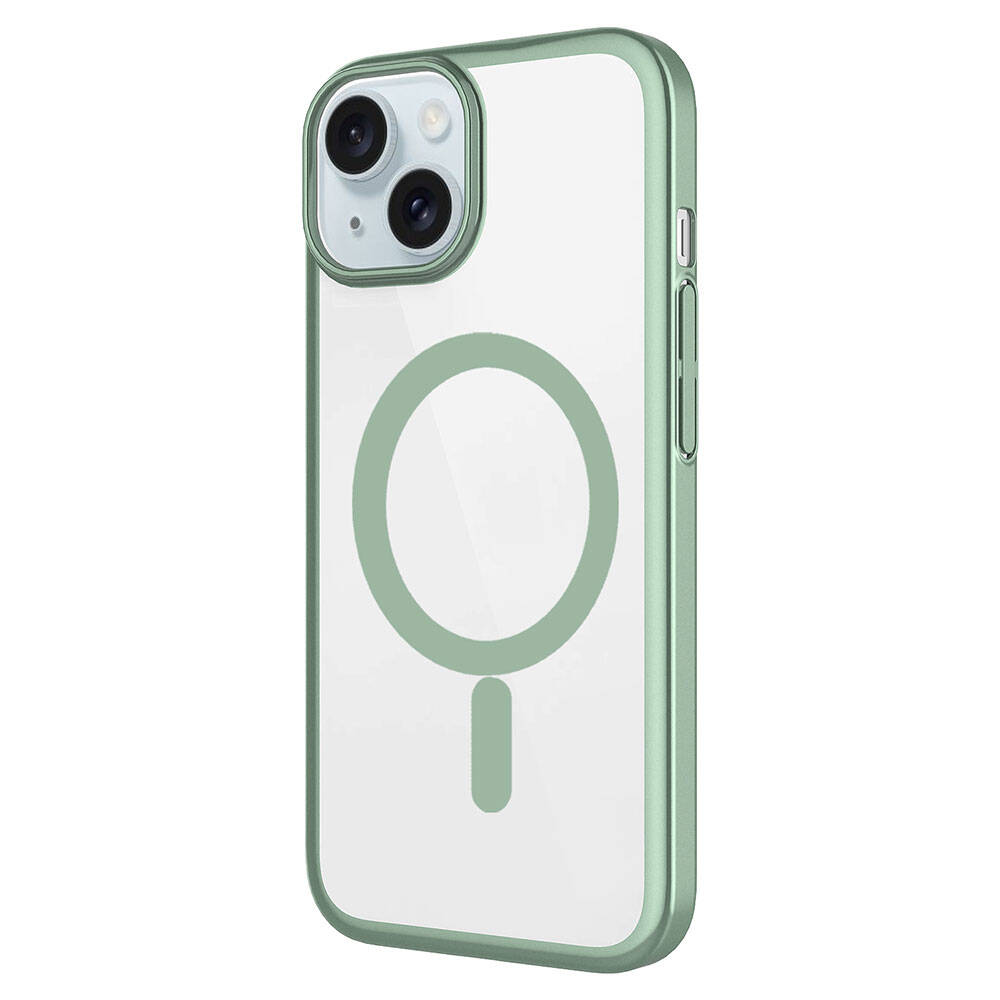 Apple iPhone 15 Kılıf Wireless Şarj Özellikli Sert PC Zore Mat Riksos M-safe Kapak