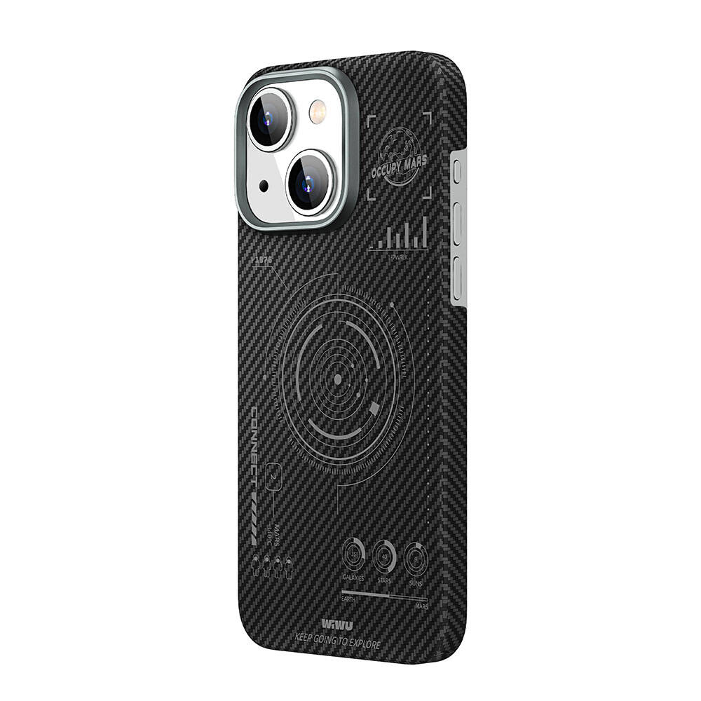 Apple iPhone 15 Kılıf Wiwu HHX-016 Karbon Fiber 600D Mars Kevlar Kapak - Görsel 4