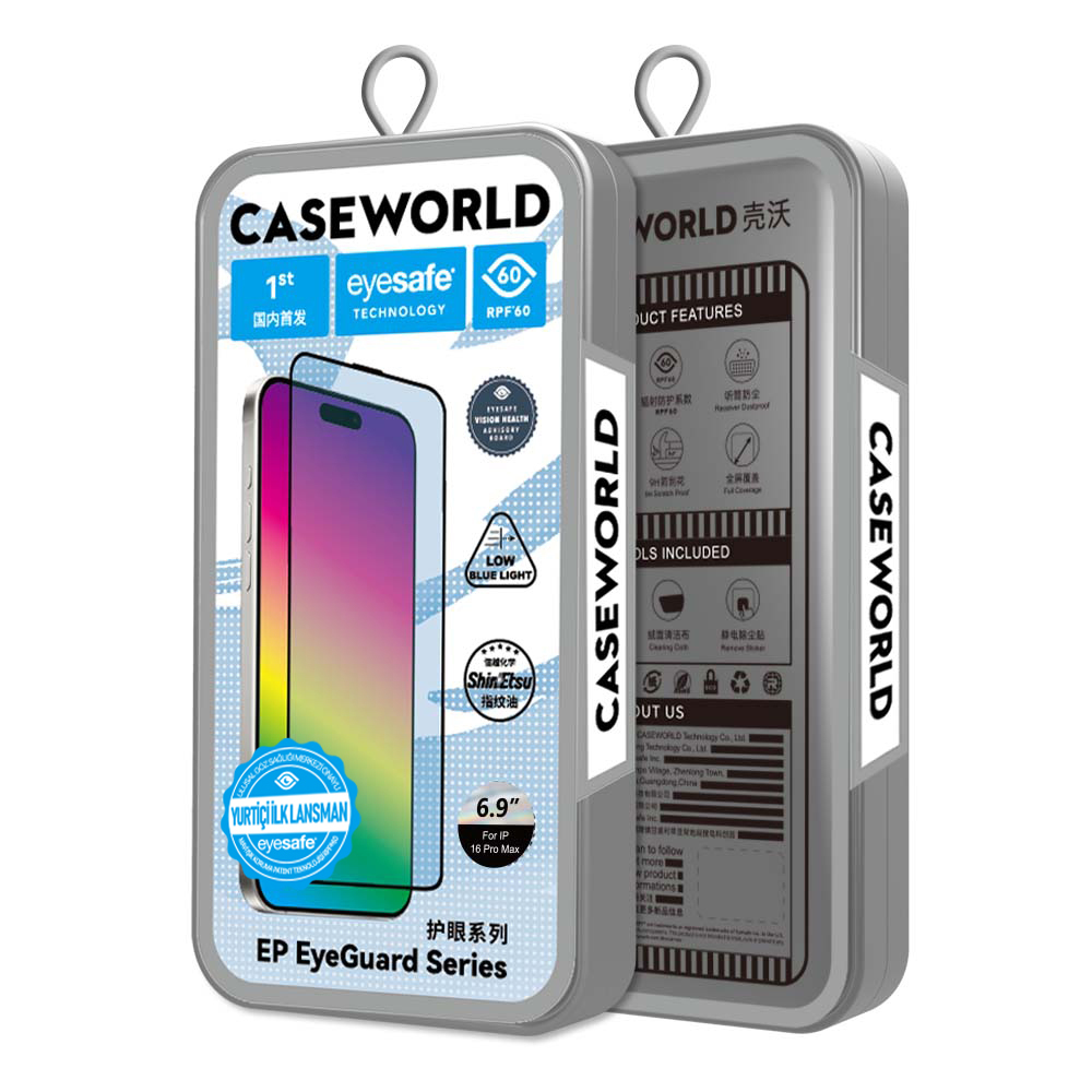 Apple iPhone 15 Plus CaseWorld EyeGuard Serisi 2.5D Eyesafe Teknolojili Cam Ekran Koruyucu