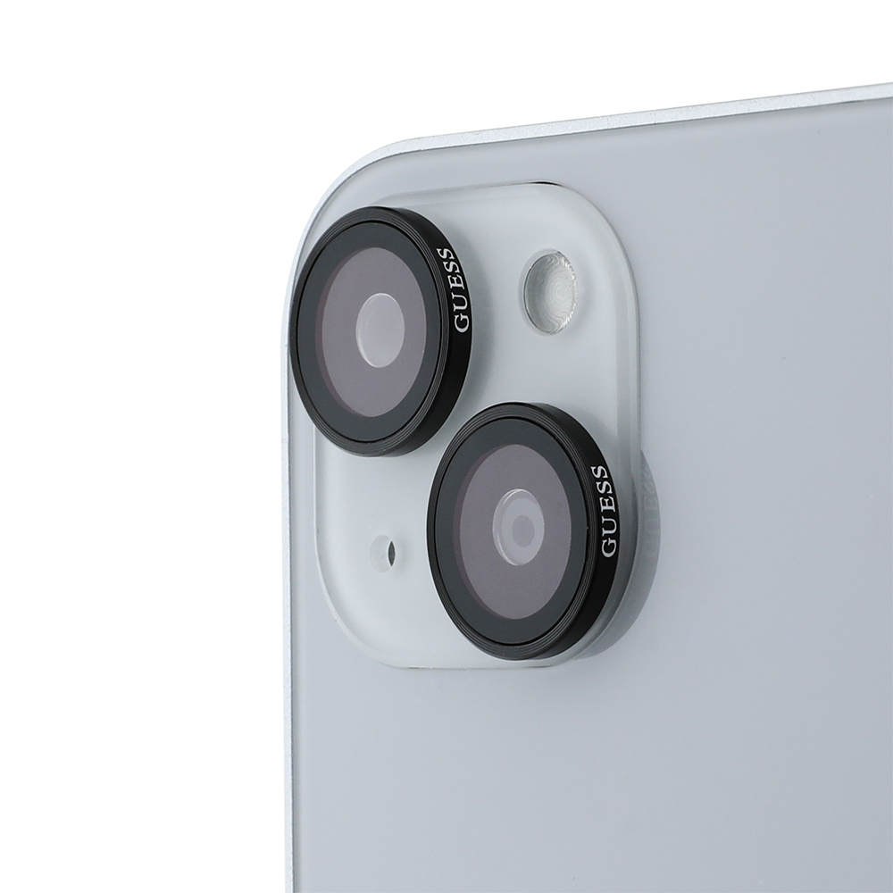 Apple iPhone 15 Plus Guess Orjinal Lisanslı Metal Kamera Lens Koruyucu
