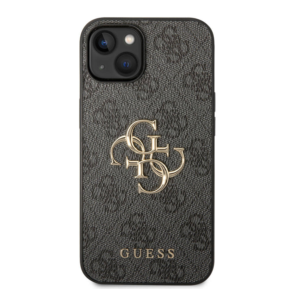 Apple iPhone 15 Plus Kılıf Guess Orjinal Lisanslı PU Deri Yazı ve 4G Metal Logolu Desenli Kapak - Görsel 3