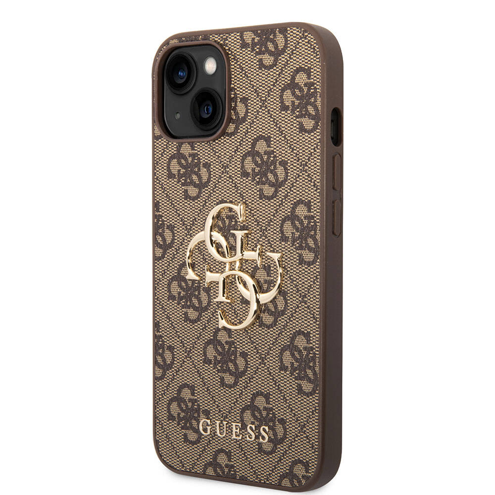 Apple iPhone 15 Plus Kılıf Guess Orjinal Lisanslı PU Deri Yazı ve 4G Metal Logolu Desenli Kapak - Görsel 9