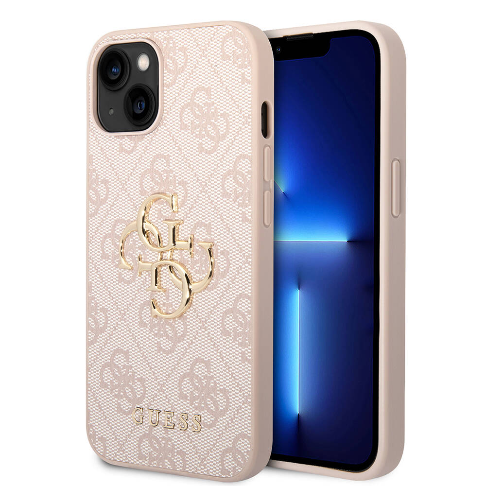 Apple iPhone 15 Plus Kılıf Guess Orjinal Lisanslı PU Deri Yazı ve 4G Metal Logolu Desenli Kapak - Görsel 15
