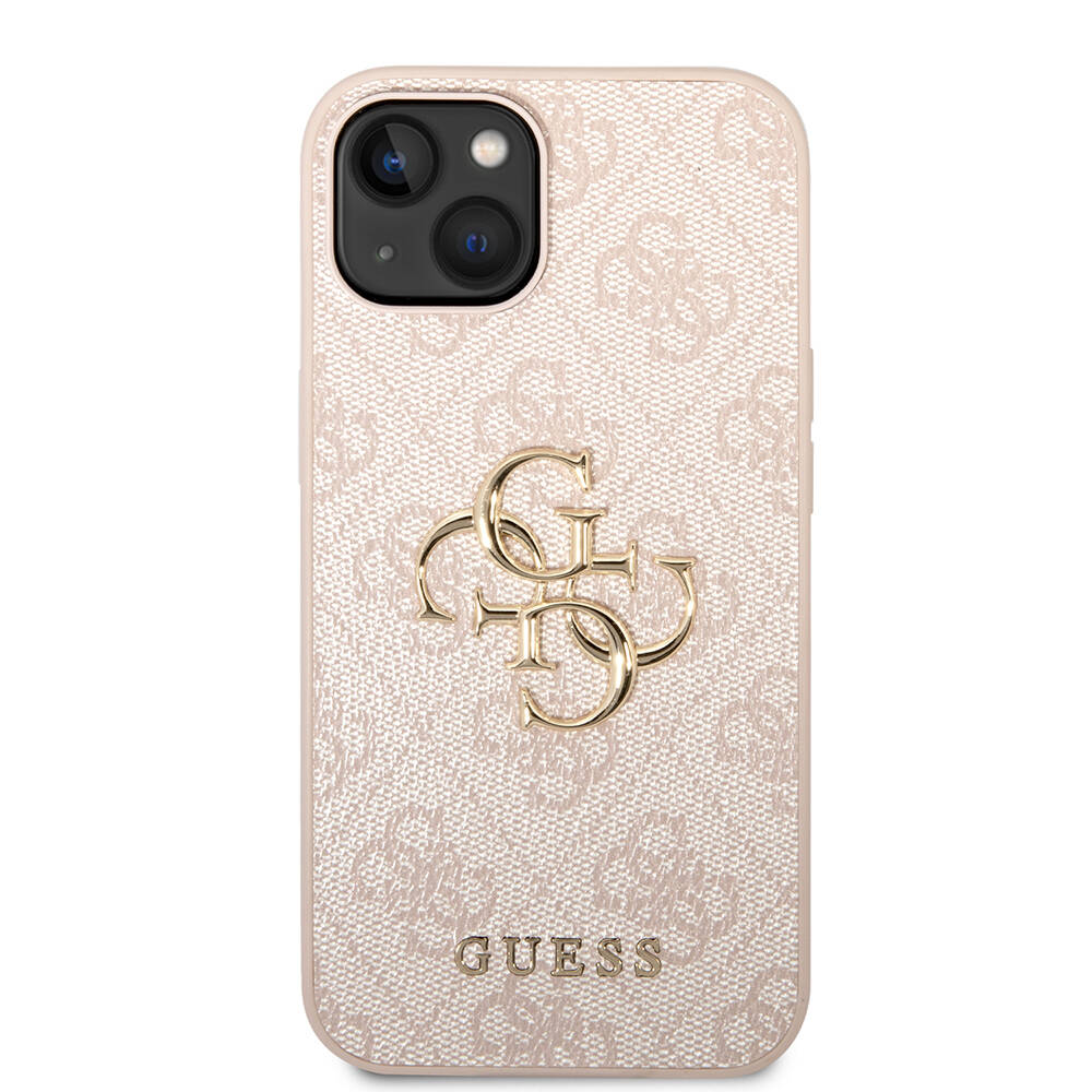 Apple iPhone 15 Plus Kılıf Guess Orjinal Lisanslı PU Deri Yazı ve 4G Metal Logolu Desenli Kapak - Görsel 17
