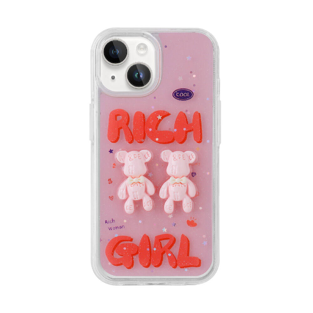 Apple iPhone 15 Plus Kılıf Kabartma Figürlü Parlak Zore Minimini Silikon Kapak - Görsel 5