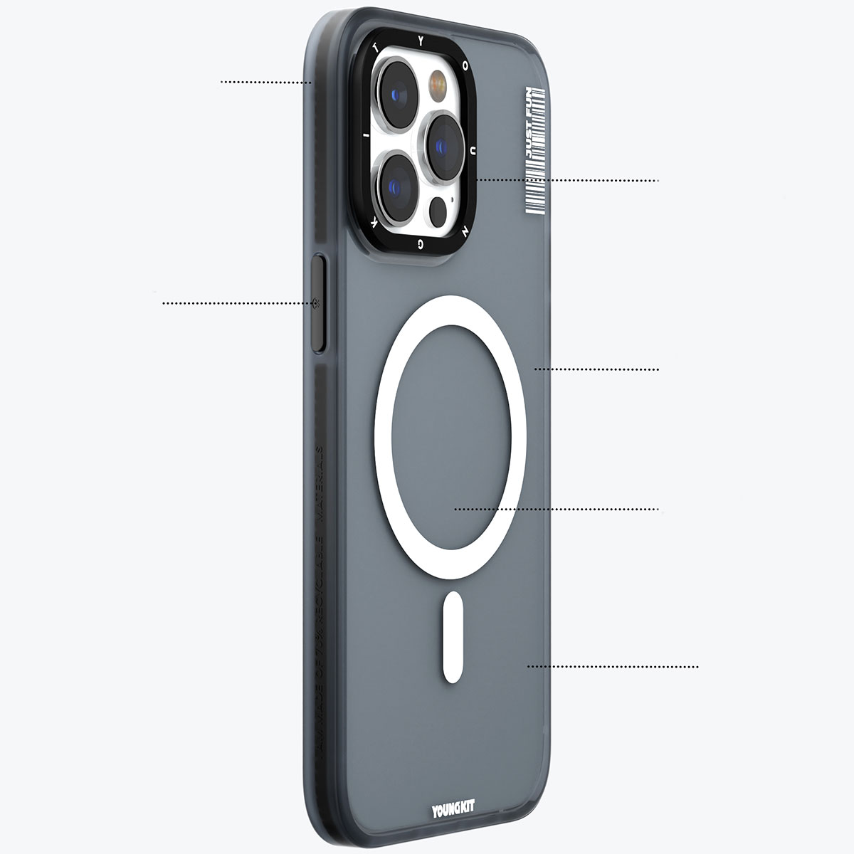 Apple iPhone 15 Plus Kılıf M-safe Şarj Özellikli Youngkit Colored Sand Serisi Kapak - Görsel 3