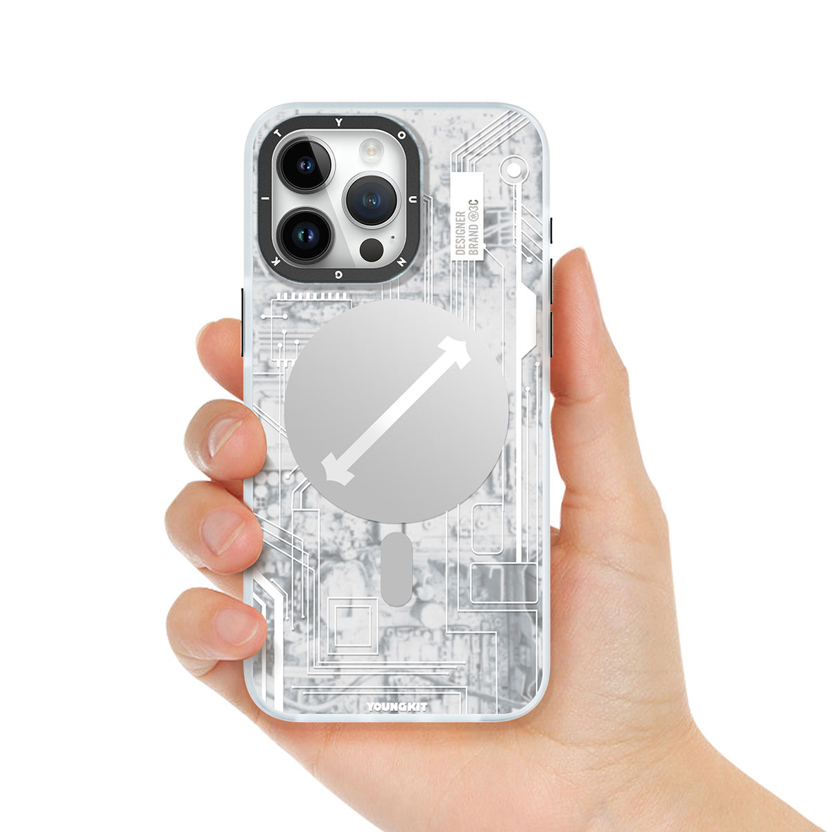 Apple iPhone 15 Plus Kılıf M-safe Şarj Özellikli YoungKit Technology Serisi Kapak - Görsel 4
