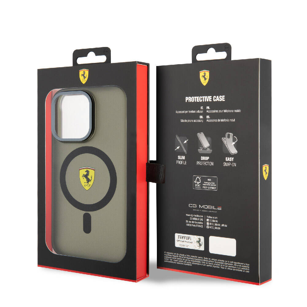 Apple iPhone 15 Pro Kılıf Ferrari Orjinal Lisanslı M-safe Şarj Özellikli Kontrast Bumper Kapak - Görsel 2