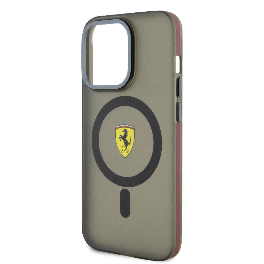 Apple iPhone 15 Pro Kılıf Ferrari Orjinal Lisanslı M-safe Şarj Özellikli Kontrast Bumper Kapak - Görsel 6
