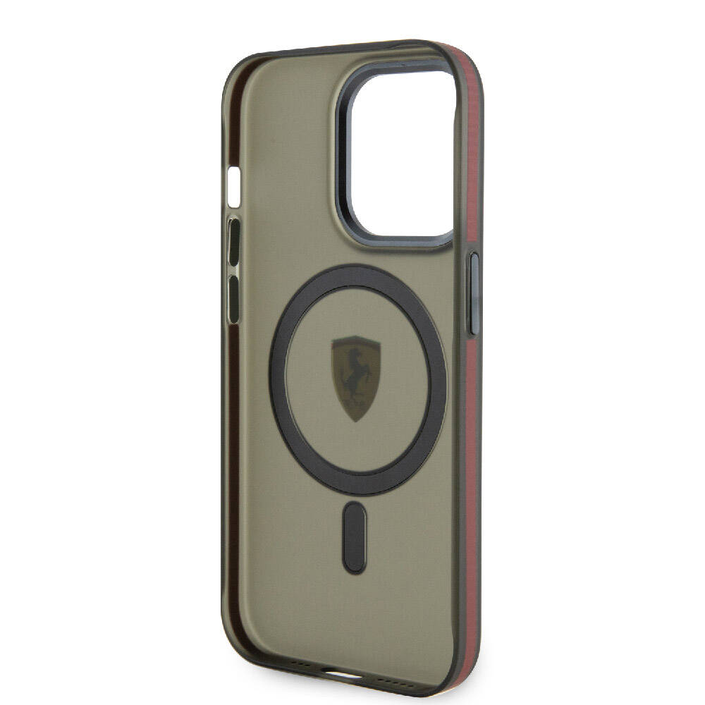 Apple iPhone 15 Pro Kılıf Ferrari Orjinal Lisanslı M-safe Şarj Özellikli Kontrast Bumper Kapak - Görsel 7