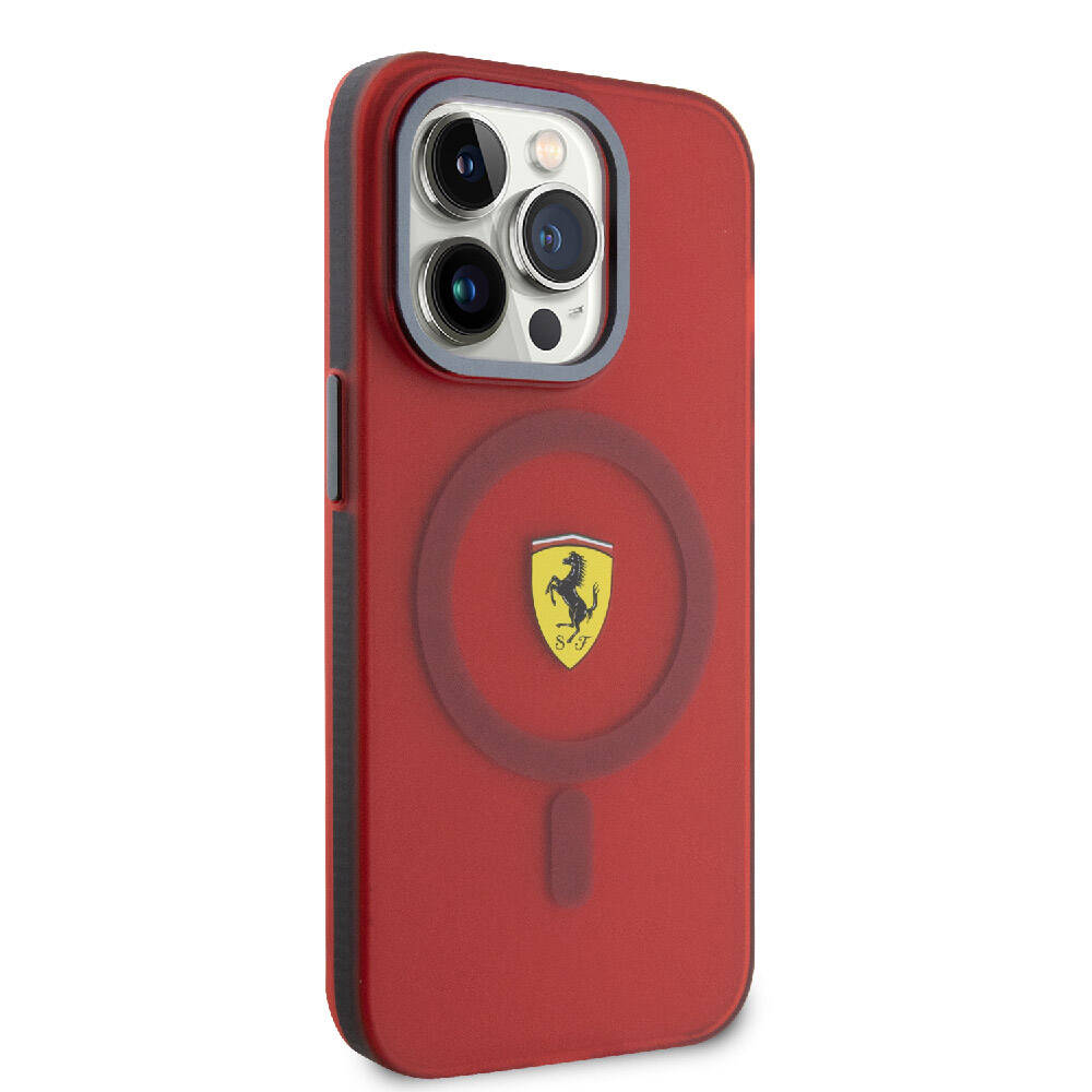 Apple iPhone 15 Pro Kılıf Ferrari Orjinal Lisanslı M-safe Şarj Özellikli Kontrast Bumper Kapak - Görsel 10
