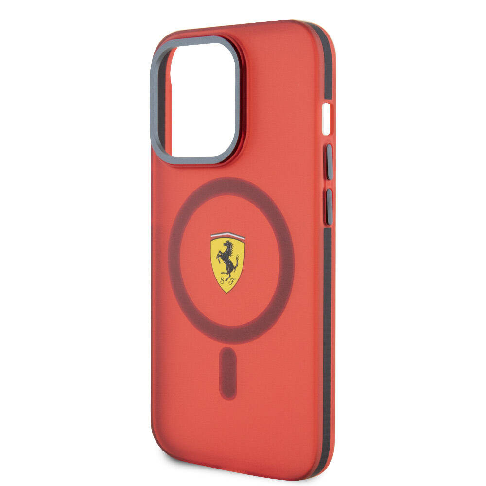 Apple iPhone 15 Pro Kılıf Ferrari Orjinal Lisanslı M-safe Şarj Özellikli Kontrast Bumper Kapak - Görsel 12