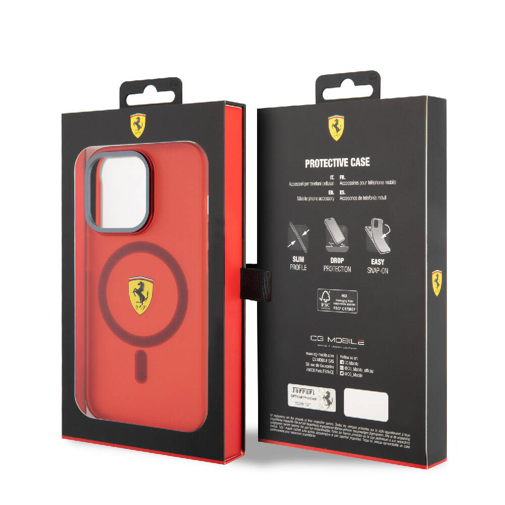 Apple iPhone 15 Pro Kılıf Ferrari Orjinal Lisanslı M-safe Şarj Özellikli Kontrast Bumper Kapak - Görsel 14