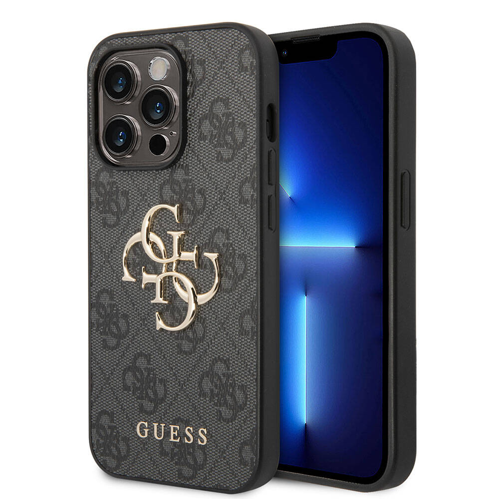 Apple iPhone 15 Pro Kılıf Guess Orjinal Lisanslı PU Deri Yazı ve 4G Metal Logolu Desenli Kapak - Görsel 15