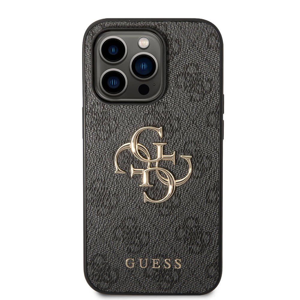 Apple iPhone 15 Pro Kılıf Guess Orjinal Lisanslı PU Deri Yazı ve 4G Metal Logolu Desenli Kapak - Görsel 17