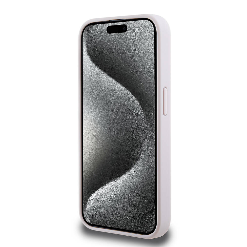 Apple iPhone 15 Pro Kılıf Guess Orjinal Lisanslı PU Deri Yazı ve 4G Metal Logolu Desenli Kapak - Görsel 7