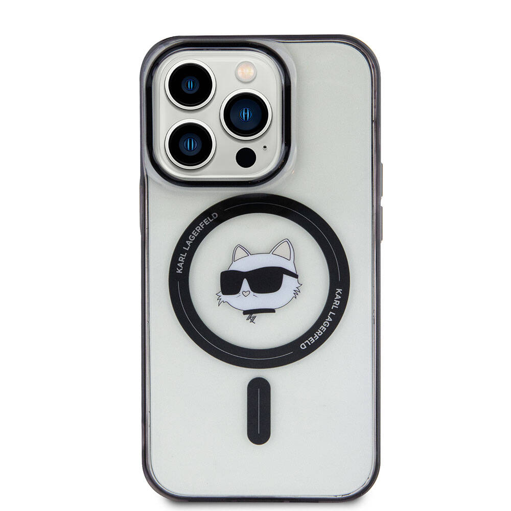 Apple iPhone 15 Pro Kılıf Karl Lagerfeld M-safe Şarj Özellikli IML Choupette Orjinal Lisanslı Kapak - Görsel 3