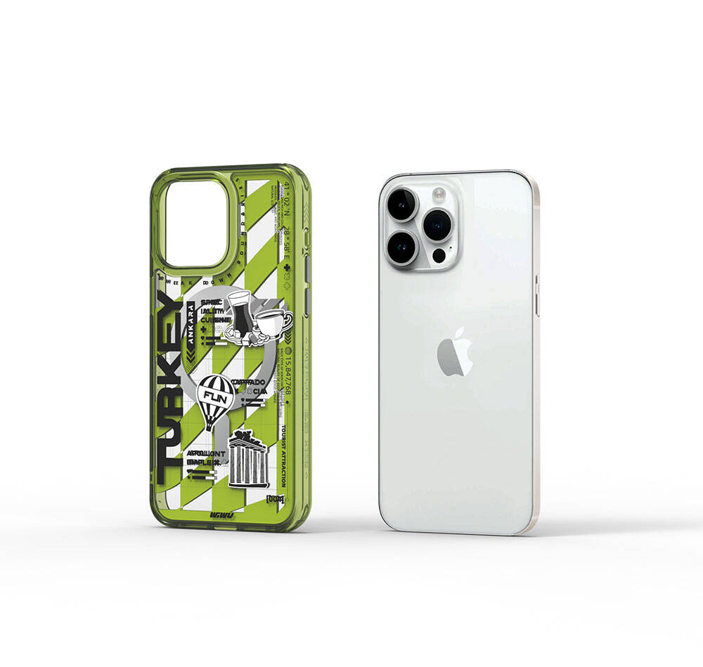 Apple iPhone 15 Pro Kılıf M-safe Şarj Özellikli Desenli Wiwu Turkey A Serisi Kapak - Görsel 5
